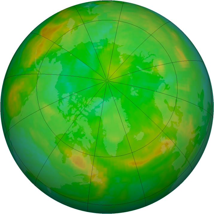 Arctic ozone map for 04 July 1990